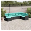 Image de Salon de jardin modulable GENERIQUE noir resine tressee 8 pieces 62 x 62 x 69 cm