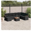 Image de Salon de Jardin avec Coussins 9 pcs, Canapés de Terrasse, Ensemble de Meubles de Patio, Mobilier d'Extérieur, Noir 3226251