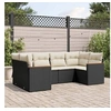 Image de Salon de Jardin avec Coussins 6 pcs, Canapés de Terrasse, Ensemble de Meubles de Patio, Mobilier d'Extérieur, Noir 3226259