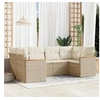 Image de Salon de Jardin avec Coussins 6 pcs, Canapés de Terrasse, Ensemble de Meubles de Patio, Mobilier d'Extérieur, Beige 3226261