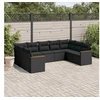 Image de Salon de Jardin avec Coussins 9 pcs, Canapés de Terrasse, Ensemble de Meubles de Patio, Mobilier d'Extérieur, Noir 3226272