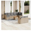 Image de Salon de jardin modulable 10 pieces 9 personnes resine tressee 62 x 62 x 69 cm beige