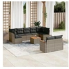Image de Salon de jardin modulable resine tressee gris 10 pieces x 61.5 x 69 9 personnes