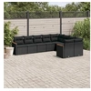 Image de Salon de Jardin avec Coussins 9 pcs, Canapés de Terrasse, Ensemble de Meubles de Patio, Mobilier d'Extérieur, Noir 3226300