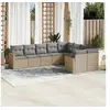 Image de Salon de Jardin avec Coussins 9 pcs, Canapés de Terrasse, Ensemble de Meubles de Patio, Mobilier d'Extérieur, Mélange 3226304