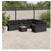 Image de Salon de Jardin avec Coussins 10 pcs, Canapés de Terrasse, Ensemble de Meubles de Patio, Mobilier d'Extérieur, Noir 3226307