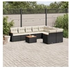 Image de Salon de Jardin avec Coussins 10 pcs, Canapés de Terrasse, Ensemble de Meubles de Patio, Mobilier d'Extérieur, Noir 3226308