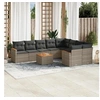 Image de Salon de Jardin avec Coussins 10 pcs, Canapés de Terrasse, Ensemble de Meubles de Patio, Mobilier d'Extérieur, Gris 3226312