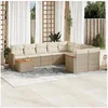 Image de Salon de jardin modulable 10 pieces resine tressee beige 62 x 61.5 x 69 cm 9 personnes