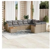 Image de Salon de jardin modulable rotin beige 10 pieces x 61.5 x 69 9 personnes