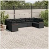 Image de Salon de Jardin avec Coussins 10 pcs, Canapés de Terrasse, Ensemble de Meubles de Patio, Mobilier d'Extérieur, Noir 3226321