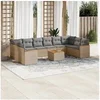 Image de Salon de jardin modulable resine tressee beige 11 pieces x 61.5 x 69 10 personnes