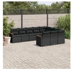 Image de Salon de jardin modulable resine tressee noir 10 pieces x 61.5 x 69 10 personnes