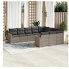 Image de Salon de Jardin avec Coussins 10 pcs, Canapés de Terrasse, Ensemble de Meubles de Patio, Mobilier d'Extérieur, Gris 3226340