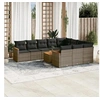 Image de Salon de jardin modulable resine tressee gris 3 pieces 10 personnes