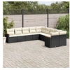 Image de Salon de jardin modulable resine tressee noir 2 pieces 10 personnes