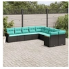 Image de Salon de jardin modulable GENERIQUE noir 10 pieces resine tressee 62 x 62 x 69 cm