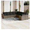 Image de Salon de Jardin avec Coussins 10 pcs, Canapés de Terrasse, Ensemble de Meubles de Patio, Mobilier d'Extérieur, Gris 3226354