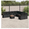 Image de Salon de Jardin avec Coussins 11 pcs, Canapés de Terrasse, Ensemble de Meubles de Patio, Mobilier d'Extérieur, Noir 3226356