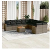 Image de Salon de Jardin avec Coussins 11 pcs, Canapés de Terrasse, Ensemble de Meubles de Patio, Mobilier d'Extérieur, Gris 3226361