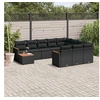 Image de Salon de Jardin avec Coussins 11 pcs, Canapés de Terrasse, Ensemble de Meubles de Patio, Mobilier d'Extérieur, Noir 3226363