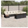 Image de Salon de jardin modulable noir 10 personnes 11 pieces 62 x 62 x 69 cm resine tressee