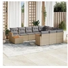 Image de Salon de jardin modulable - 11 pièces - Beige - Résine tressée - 10 personnes