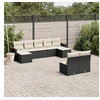 Image de Salon de Jardin avec Coussins 9 pcs, Canapés de Terrasse, Ensemble de Meubles de Patio, Mobilier d'Extérieur, Noir 3226371