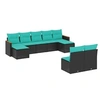 Image de Salon de jardin modulable - Lot de 9 pièces - Résine tressée noir 62 x 55 x 69 cm