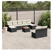 Image de Salon de Jardin avec Coussins 10 pcs, Canapés de Terrasse, Ensemble de Meubles de Patio, Mobilier d'Extérieur, Noir 3226378