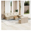 Image de Salon de jardin modulable rotin beige 10 pieces 62 x 62 x 69 cm 9 personnes