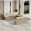 Image de Salon de jardin modulable resine tressee 10 pieces beige 62 x 55 x 69 cm 10 personnes