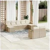 Image de Salon de jardin modulable resine tressee 9 pieces beige 62 x 55 x 69 cm