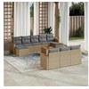 Image de Salon de jardin modulable resine tressee beige 11 pieces 62 x 55 x 69 cm 10 personnes