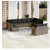 Image de Salon de jardin modulable resine tressee gris 2 pieces 12 personnes