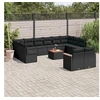 Image de Salon de jardin modulable resine tressee noir 13 pieces x 61.5 x 69 12 personnes