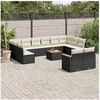 Image de Salon de Jardin avec Coussins 13 pcs, Canapés de Terrasse, Ensemble de Meubles de Patio, Mobilier d'Extérieur, Noir 3226448