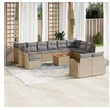 Image de Salon de jardin modulable rotin beige 13 pieces x 61.5 x 69 12 personnes