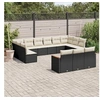 Image de Salon de jardin modulable resine tressee noir 13 pieces x 61.5 x 69