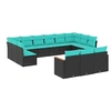 Image de Salon de jardin modulable GENERIQUE noir resine tressee 13 pieces 62 x 62 x 69 cm