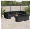 Image de Salon de jardin modulable resine tressee noir 14 pieces x 61.5 x 69