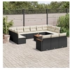 Image de Salon de Jardin avec Coussins 14 pcs, Canapés de Terrasse, Ensemble de Meubles de Patio, Mobilier d'Extérieur, Noir 3226462