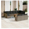 Image de Salon de jardin modulable rotin gris 14 pieces x 61.5 x 69