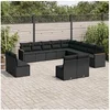 Image de Salon de Jardin avec Coussins 13 pcs, Canapés de Terrasse, Ensemble de Meubles de Patio, Mobilier d'Extérieur, Noir 3226482