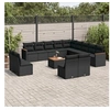 Image de Salon de jardin modulable resine tressee noir 14 pieces 62.0 x 62 x 69