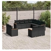 Image de Salon de Jardin avec Coussins 11 pcs, Canapés de Terrasse, Ensemble de Meubles de Patio, Mobilier d'Extérieur, Noir 3226496