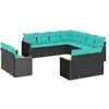 Image de Salon de jardin modulable GENERIQUE resine tressee noir 11 pieces 62 x 62 x 69 cm