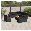 Image de Salon de Jardin avec Coussins 12 pcs, Canapés de Terrasse, Ensemble de Meubles de Patio, Mobilier d'Extérieur, Noir 3226503