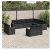 Image de Salon de jardin modulable resine tressee noir 6 pieces 12 personnes