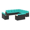 Image de Salon de jardin modulable GENERIQUE 13 pieces noir resine tressee 62 x 62 x 69 cm